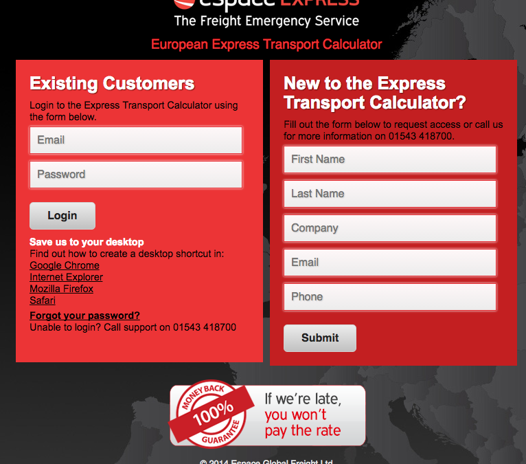 Espace Global Freight Custom Quotation Tool